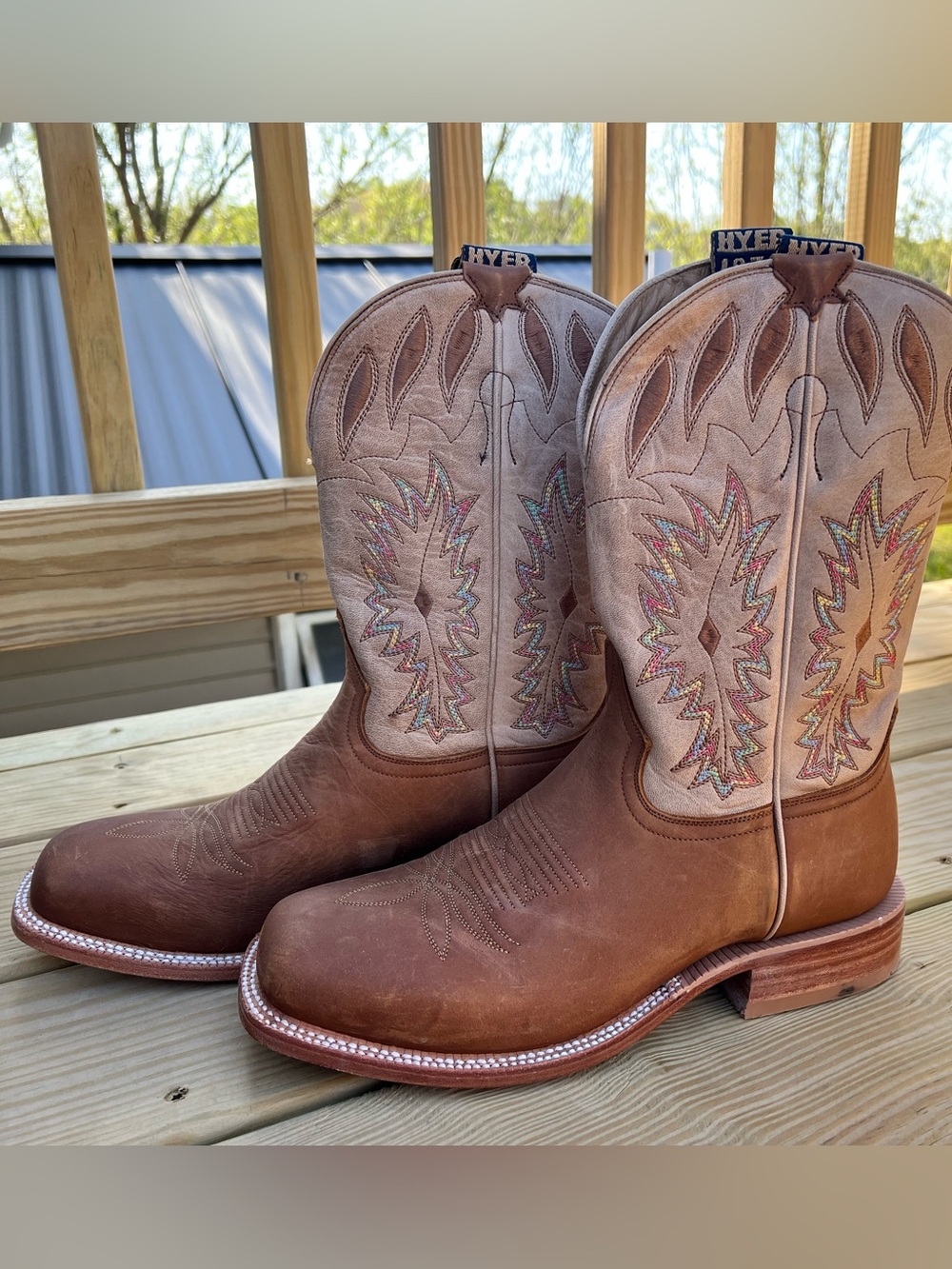 Hyer Women's Mulberry Broad Square Toe Western Boot - Clay/Sand - Picture 2 of 8